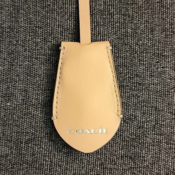 Coach Tan Leather Keyring Bag Charm - Picture 3 of 7